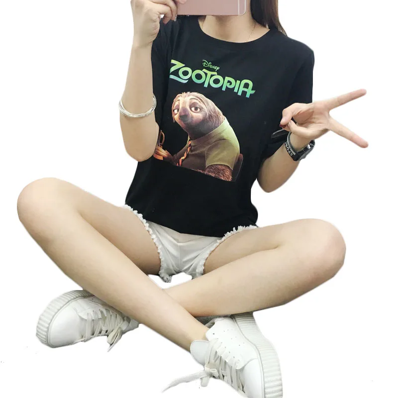 2016 Новый Мультфильм Милые Женщины Печати Летние Тройники Прекрасный Животных