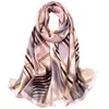 06 Pink plaid Европейский и американский стиль, шелковый шарф, весна-лето, натуральный шелковый шарф, цветочный животный узор, роскошный женский Шелковый шарф - Цвет: 06 Pink plaid