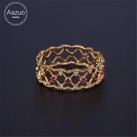aazuo real 18k yellow gold jewelry natural ruby real diamonds ij sioriginality rings gifted for women wendding party au750