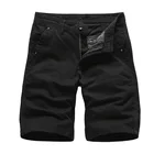 Шорты-карго мужские в стиле милитари, хлопковые однотонные повседневные пляжные короткие штаны, черные, лето 2022