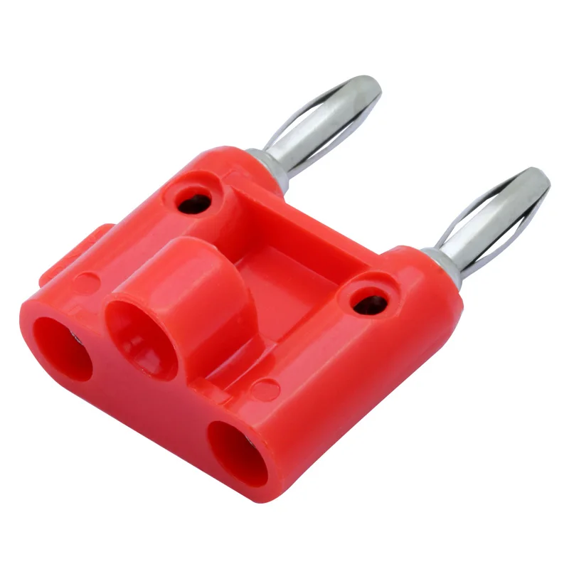 Никелированный черный + красный двойной головкой штепсельная вилка типа банан