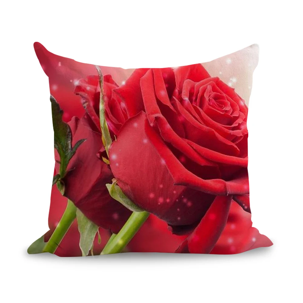 Розы подушки с цветами льняной диван подушка для сиденья Подушка домашнего