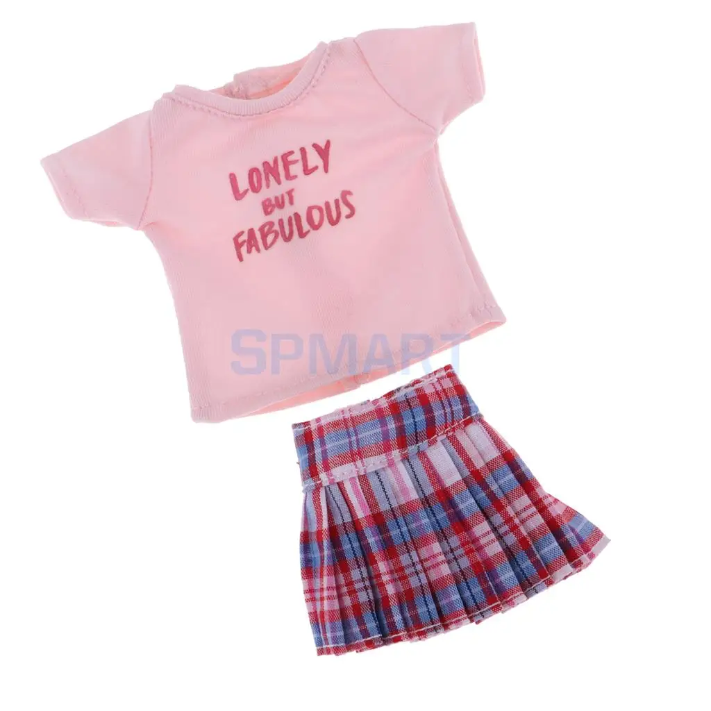 Стильная рубашка с коротким рукавом плиссированная юбка костюм для 12 дюймового