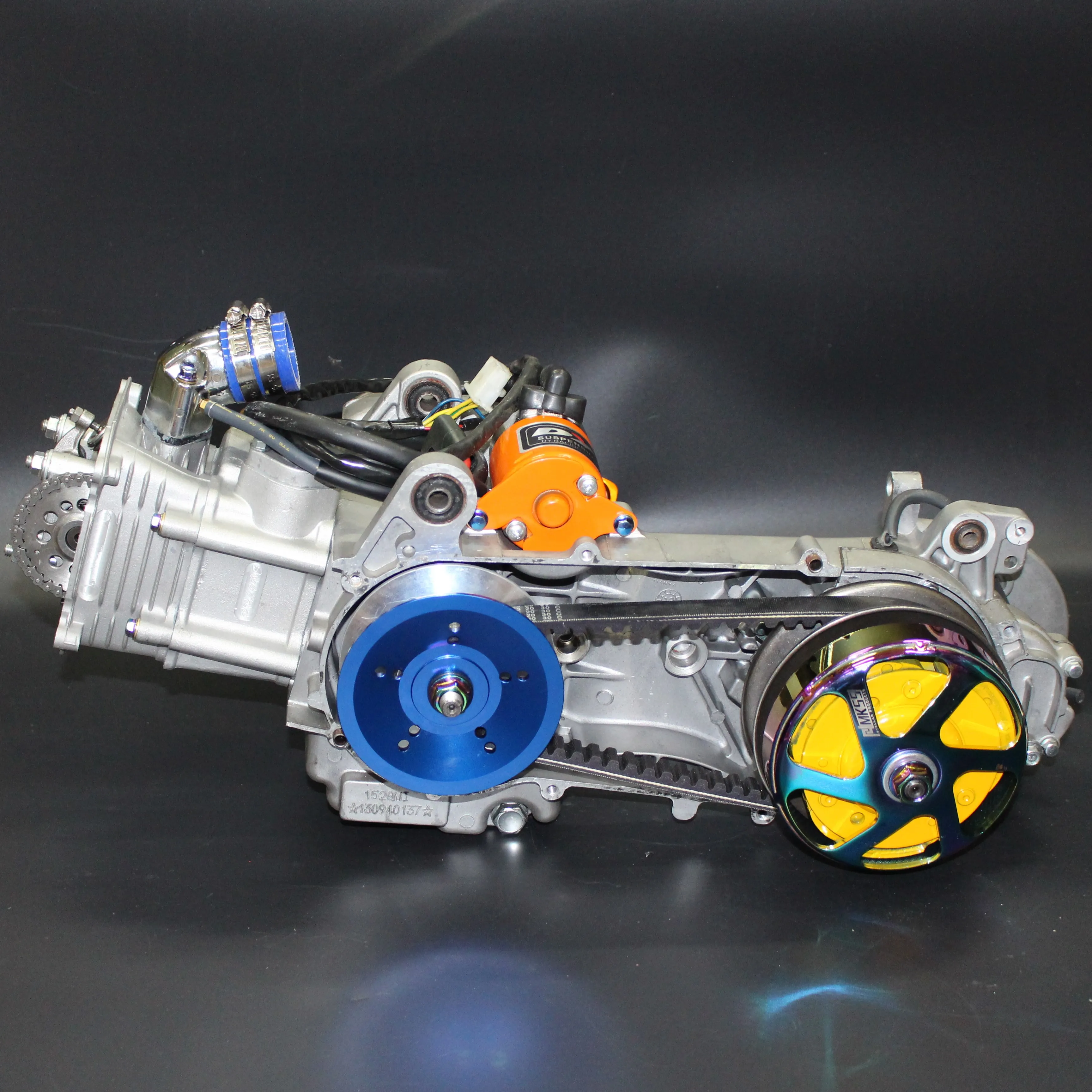 Двигатель qmb 157 200 cc полный комплект для китайского скутера водяное охлаждение распредвал A8 расточен блок под цилиндр с поршнем 63 мм