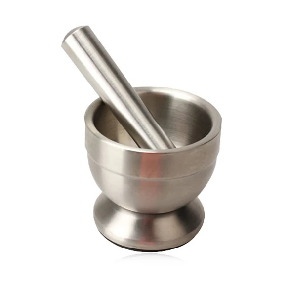 Двойной металлический раствор из нержавеющей стали соль и пестик подставка чаша