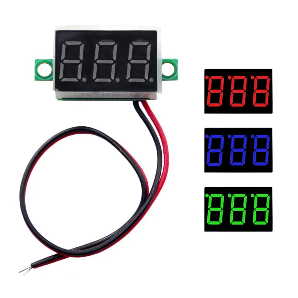 1 шт. 0 36 дюймов две линии Мини вольтметр DC2.7V 32V/ DC3V 30V/ DC4.7V 32V светодиодный Дисплей