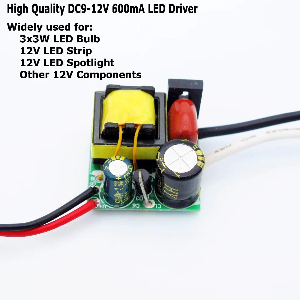 Светодиодный прожектор 600 мА/постоянного тока 12 В 6 Вт 3x3 Вт|supply tank|led display power supplyled