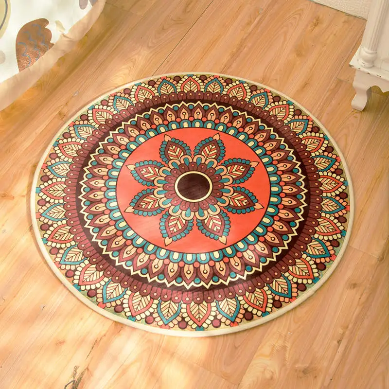 Boho напольный коврик для гардеробной и ковров Коврик для йоги с мандалой Хиппи Мандала нескользящий круглый ковер для гостиной - Цвет: Y