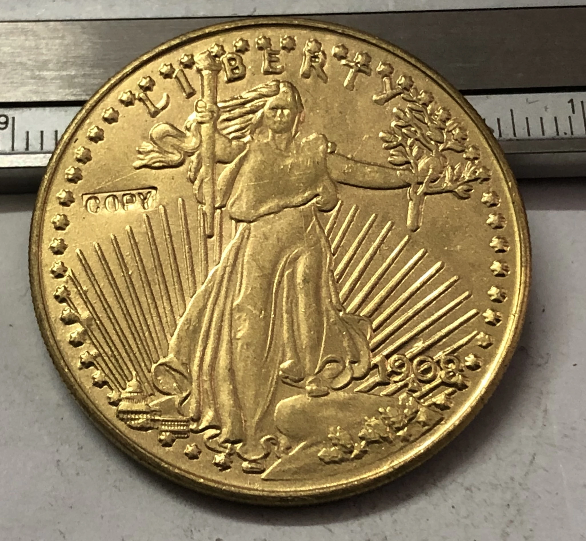 

1908 P. D.S США SAINT GAUDENS $20 Золотой доллар точная копия монеты