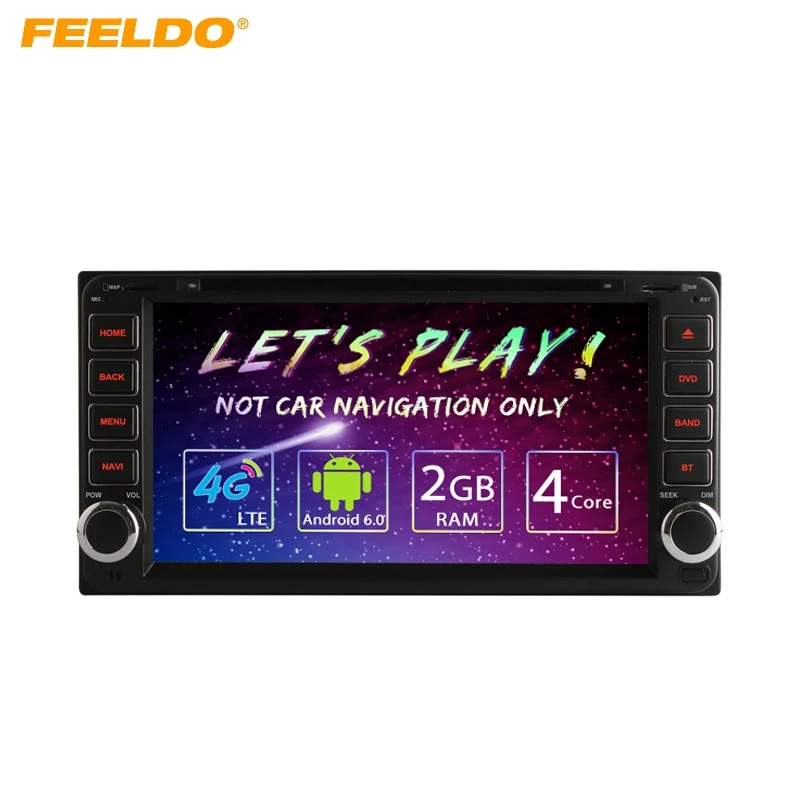 FEELDO 7 &quotAndroid 6 0 (64 бит) DDR3 2G/16G/4G LTE автомобильный DVD GPS Радио для Toyota Универсальный 2DIN