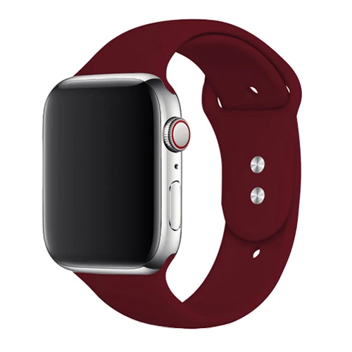 7-red Силиконовый ремешок для спортивных часов для apple watch, ремешок 42 мм, 38 мм, версия apple watch 5/4/3/2/1 браслет для iwatch 44 мм 40 мм резиновый ремешок для часов ремень - Цвет ремешка: 7-red