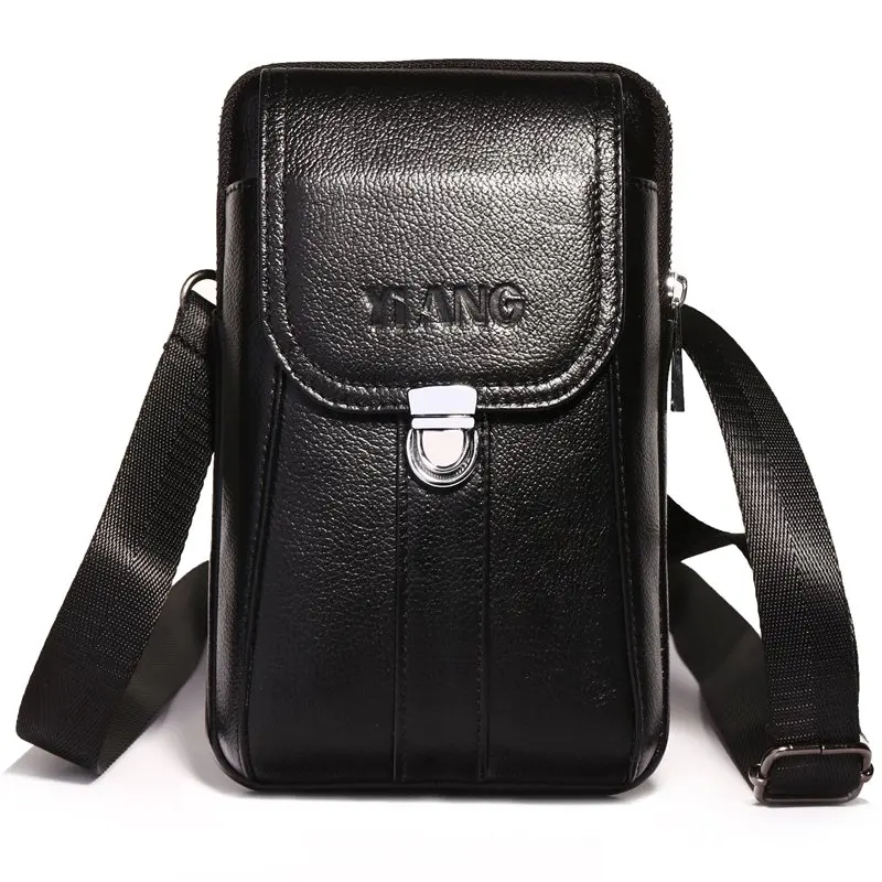 Мужская сумка из натуральной кожи в стиле ретро многофункциональная через плечо