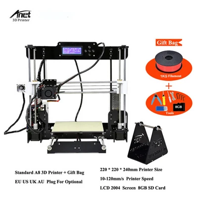 A8-1KG-Filaments Anet A8/A6 3d принтер Reprap акриловый легко установить DIY 3d принтер Prusa I3 большой размер 3d принтер для домашнего использования 3d принтер - Цвет: A8-1KG-Filaments