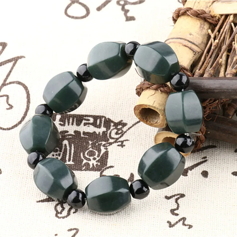 Высокое качество китайские HETIAN Jades (Qing Jades) и опалы бусины из нефрита браслеты для