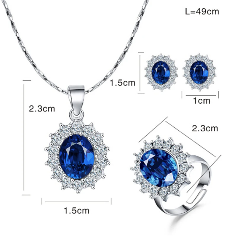 Роскошное женское свадебное ожерелье серьги кольцо ювелирные изделия для