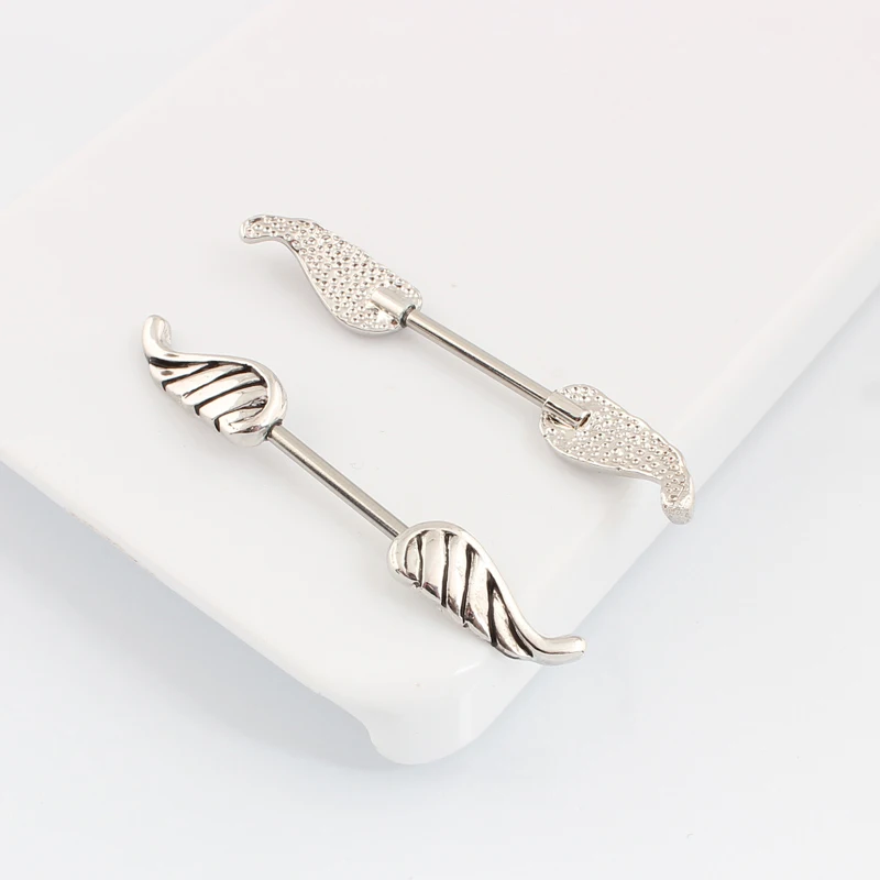 Пирсинг в розницу 2 шт./лот кольцо на соску с крыльями модный Дамский пирсинг