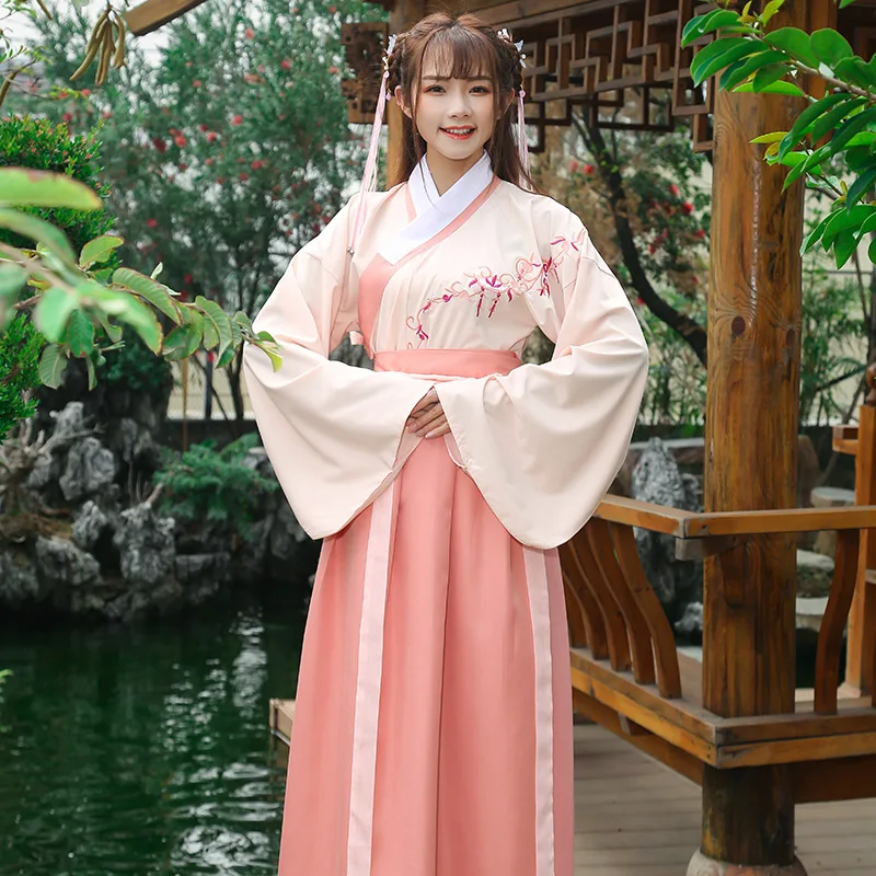 Летнее платье Hanfu в китайском стиле Повседневное для взрослых женщин свежая и