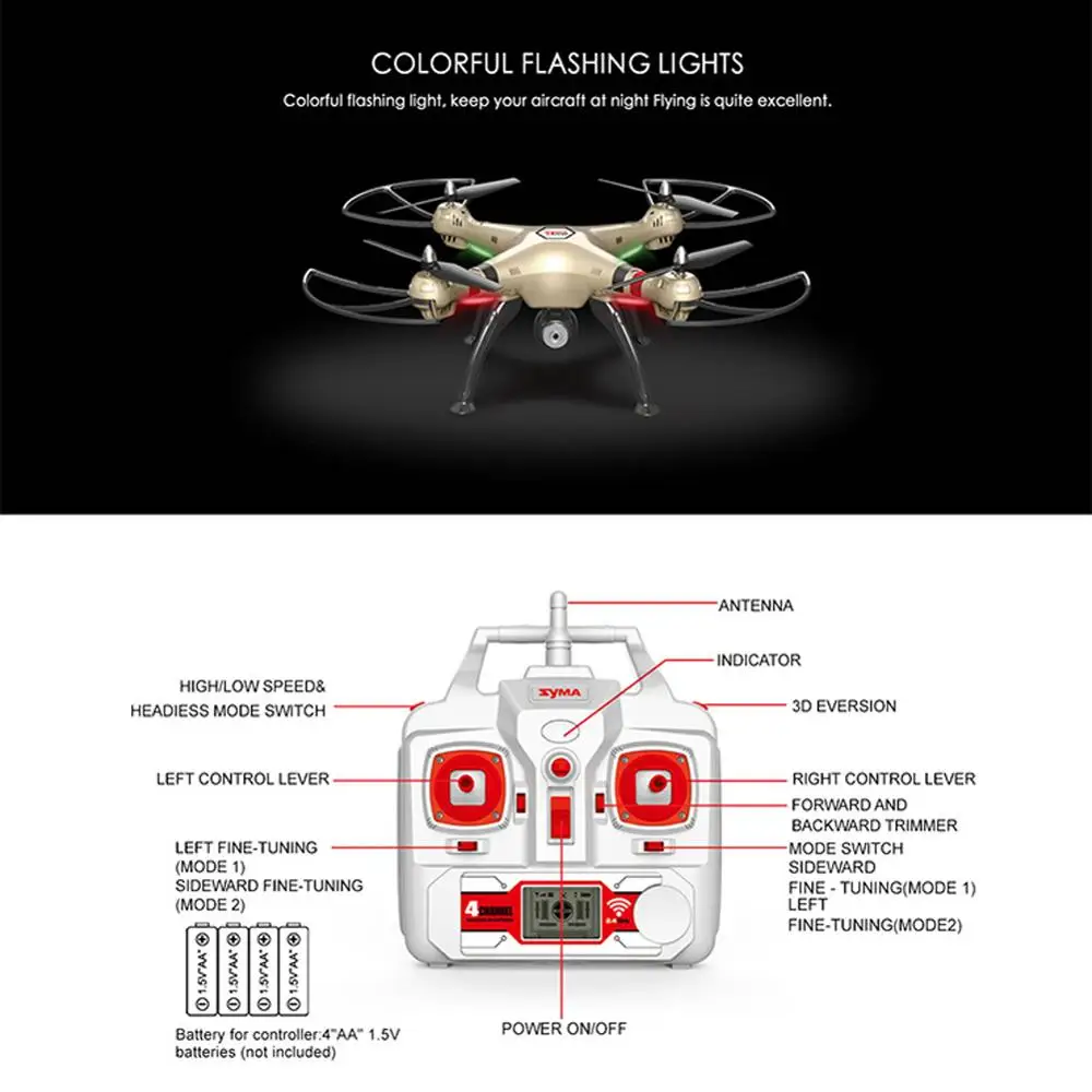 Syma X8HW WIFI FPV 2MP Camera 2.4GHz 6 Axis Gyro 7mins Flying RC Quadcopter Barometer Set Height (EU plug) Drone | Игрушки и хобби