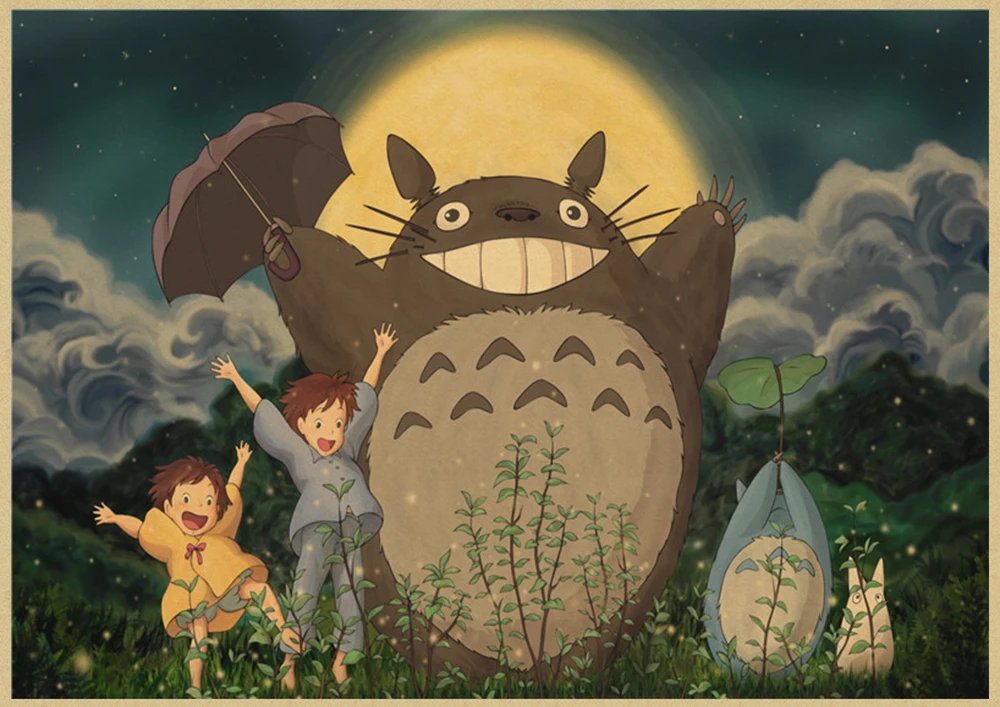 Хаяо Миядзаки мультфильм Tonari no Totoro ретро крафт-бумага плакат ВИНТАЖНЫЙ ПЛАКАТ украшение комнаты