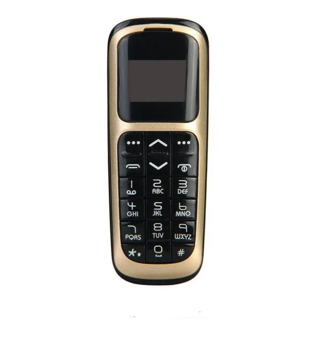 gold V2 четырехдиапазонный Bluetooth Dialer Мини Мобильный телефон 0,66 дюймов одна sim-карта fm-радио сотовый телефон(не поддерживает карту памяти - Цвет: gold