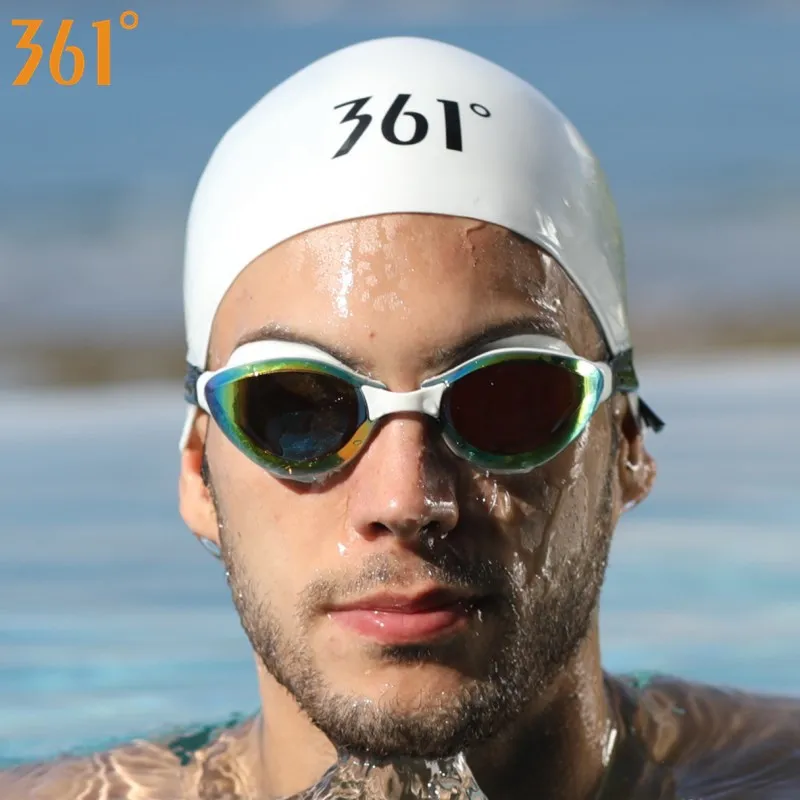361 Женская и мужская шапочка для плавания взрослых белая силиконовая