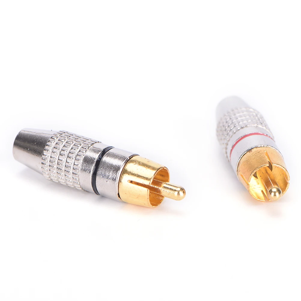 Горячая Распродажа 4 шт RCA штекер припоя аудио видео кабель адаптеры разъем