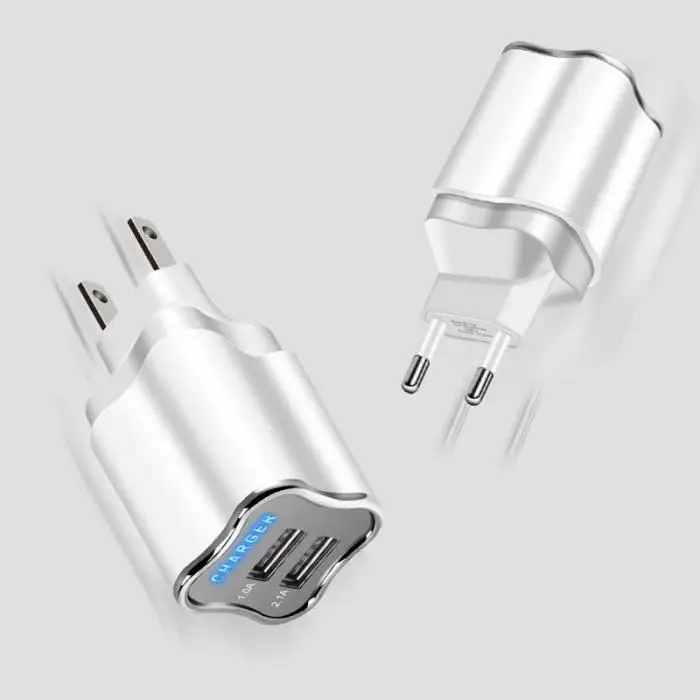 Настенное зарядное устройство с двумя портами usb 5 В 2A светодиодный светильник быстрый адаптер для зарядки для iPhone Android телефонов LSMK99
