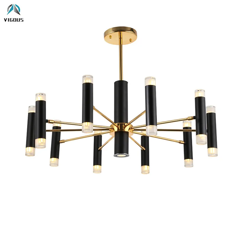 

Скандинавский минимализм вращающаяся металлическая светодиодная Люстра для гостиной черный золотой блеск G9 Led подвесное внутреннее освещ...