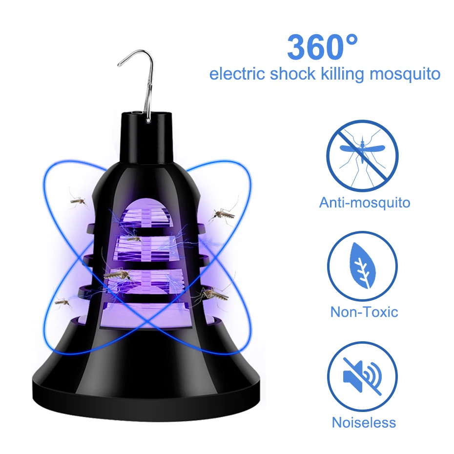 Противомоскитная лампа светильник 220V светодиодный Zapper ловушка E27 насекомых анти