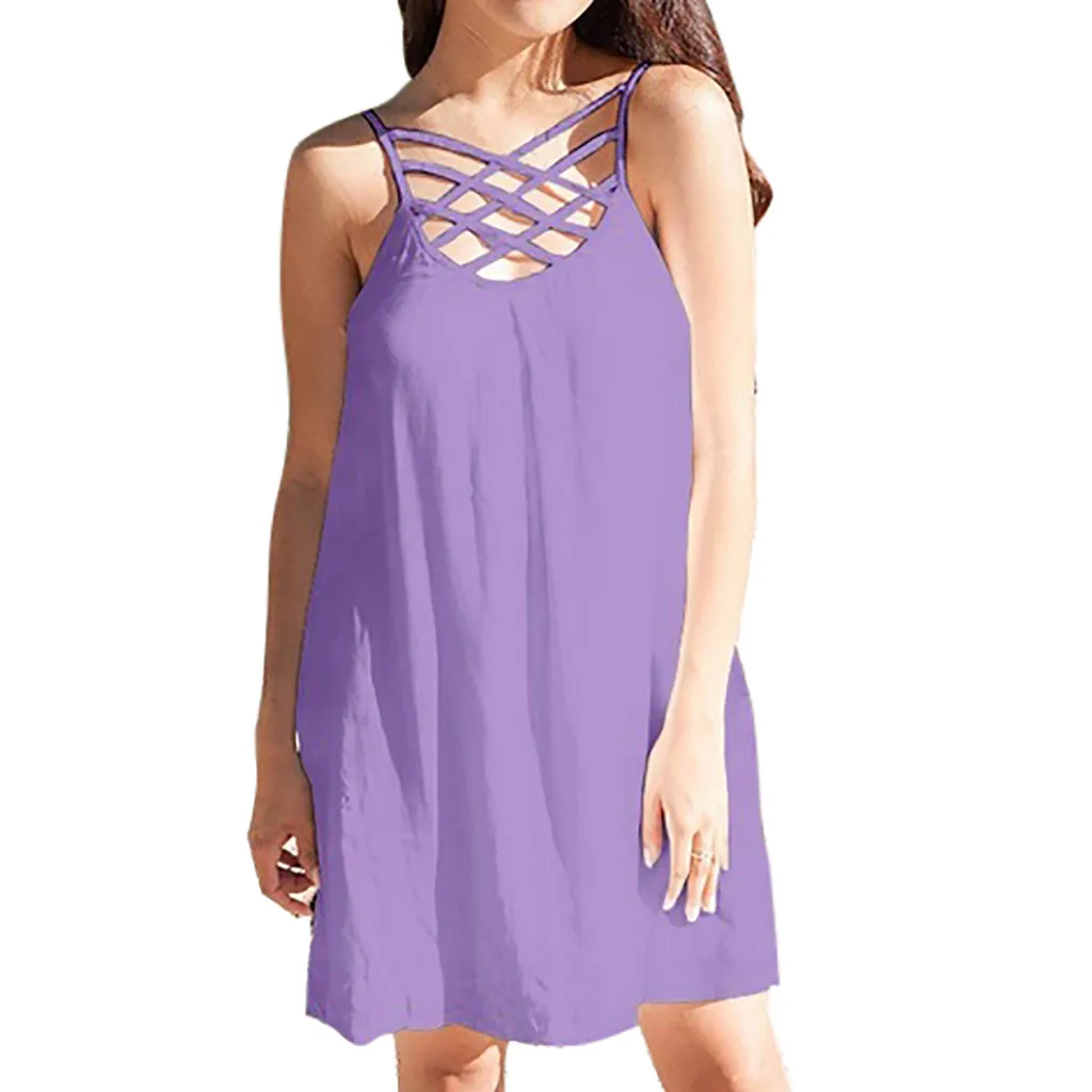 Женское летнее платье однотонное мини-платье без рукавов женские камзол летние