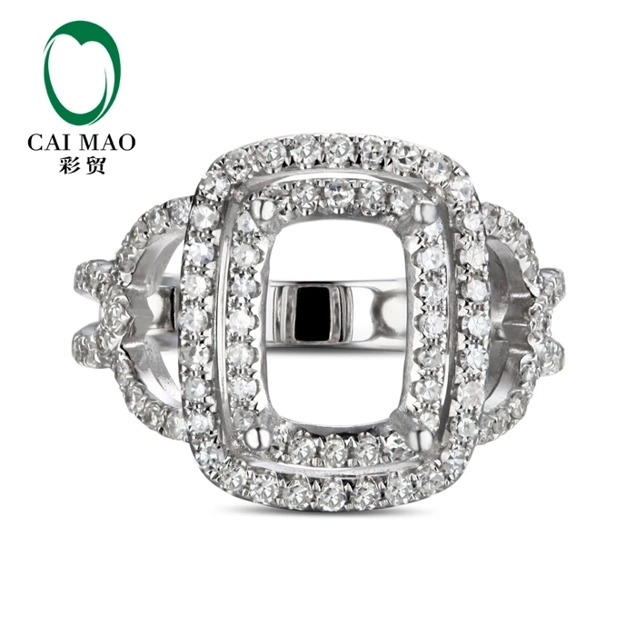 Кольцо CaiMao с изумрудной огранкой и бриллиантом 0 85 карата 18 карат|semi mount ring settings|fine