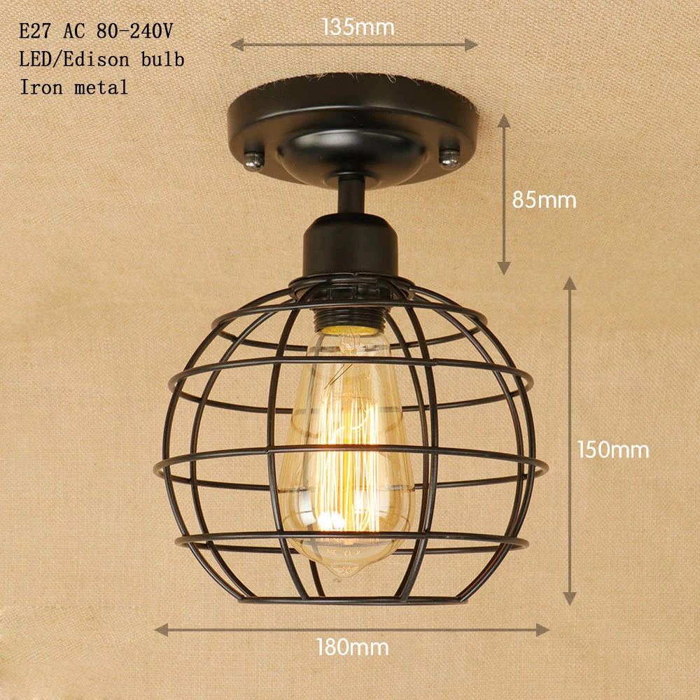 Черная потолочная лампа в стиле ретро E27 110 В 220 перем. Тока|ceiling lights|lights for bedroomlight |