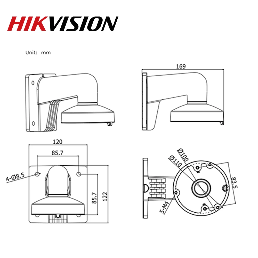 Hikvision IP Камера настенный кронштейн DS-1272ZJ-110 подходит для купольной s крытый и
