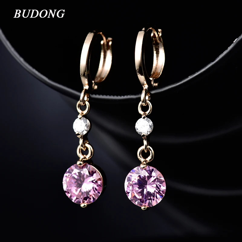 BUDONG модные летние стильные длинные висячие серьги золотого цвета свадебные