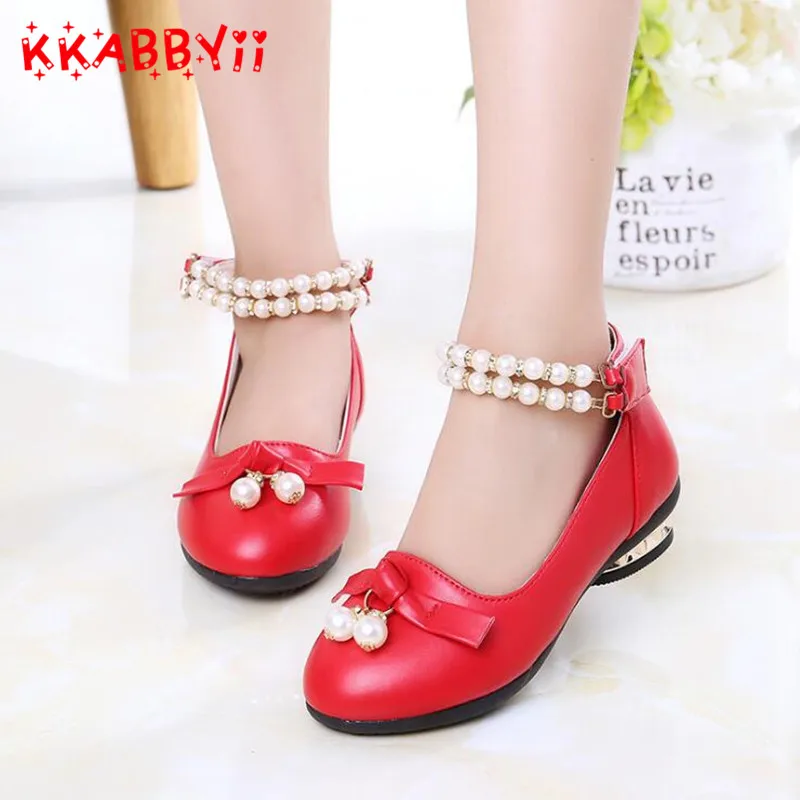 Детские Свадебные Обувь Новый Демисезонный обувь на плоской подошве для девушек
