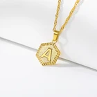 Ожерелье с инициалами английского алфавита, для мужчин и женщин, из нержавеющей стали, золотого цвета, заглавный кулон A-Z, гламурные украшения, подарок для вечеринки