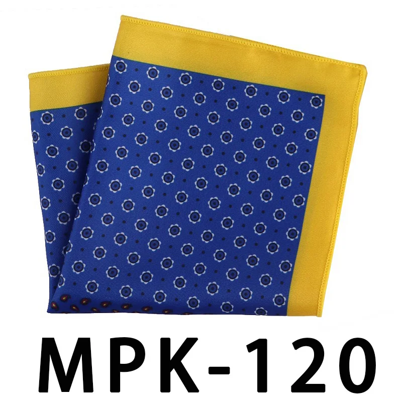 MPK-120 YISHLINE отличительный мужской носовой платок Карманный квадратный шелковый человек в горошек Пейсли мужские нагрудные платки свадебные праздничные аксессуары на подарок - Цвет: MPK-120