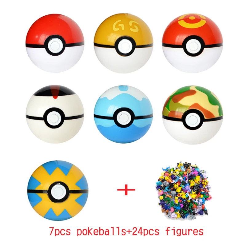 Songge 7 шт. Pokeball + 24 Фигурки игрушки для детей японский фильм и ТВ фигурки героев