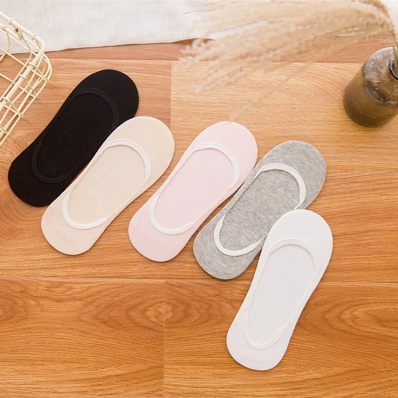 2019 г. Женские носки Нескользящие силиконовые женские невидимки из хлопка с