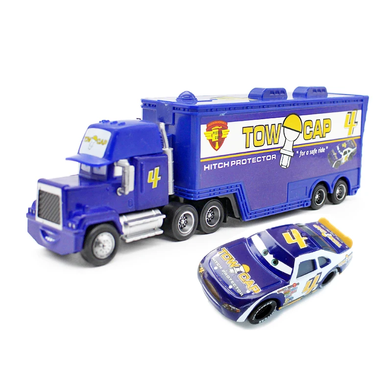 Автомобили disney Pixar 21 стиль Mack Truck+ маленький автомобиль McQueen 1:55 литой под давлением металлический сплав и пластик Модель автомобиля игрушки подарки для детей