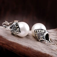 pure handmade earrings s925 sterling silver jewelry womens pearl ear buckle free shipping