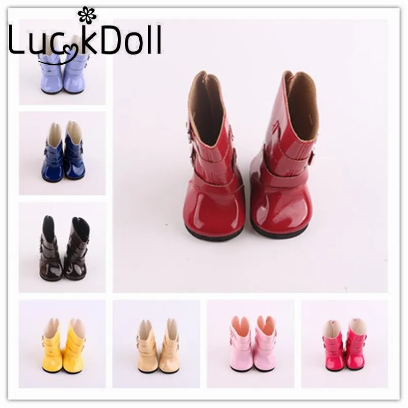 LUCKDOLL 7pairs Solid Color Rain BootsFit 18 Inch American 43cm Baby Doll Clothes Accessories GirlsToys Generation Birthday Gift | Игрушки и