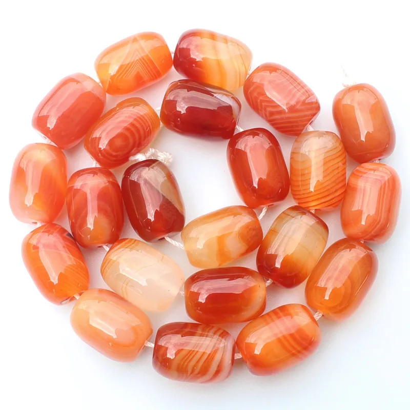 

Red Ag 10-18mm Drum shape beads 15inch per strand , For DIY Jewelry Making, pendant,necklace