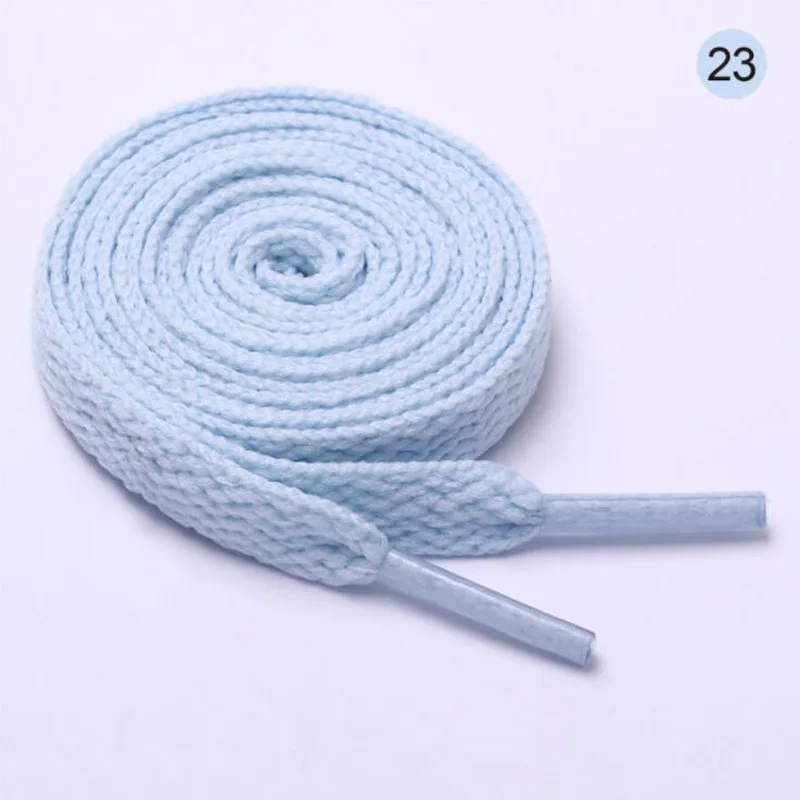 23 Sky Blue Детская одежда на рост 80, 100/120 см широкий плоский 26 цветов однотонные спортивные ботинки шнурки строки шнурки для обуви - Цвет: 23 Sky Blue