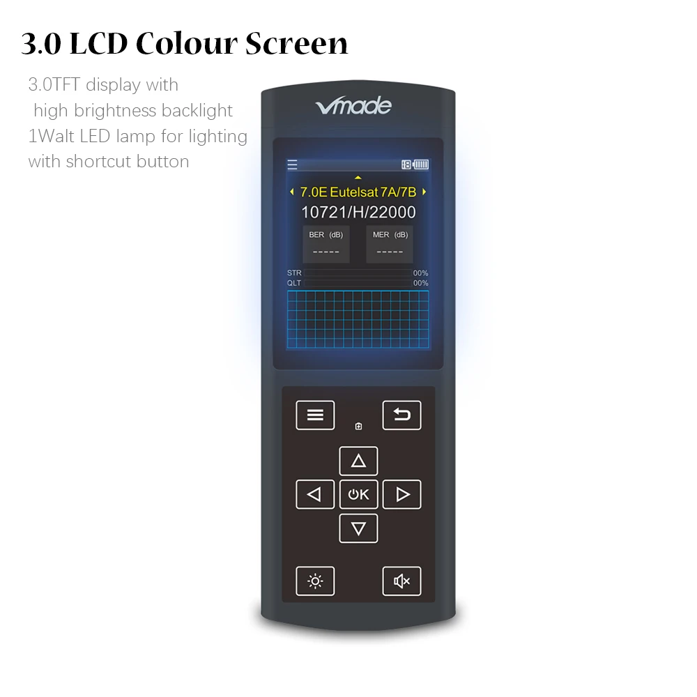 Высокой четкости 3 0 дюймовый ЖК-дисплей DVB-S/S2 V8 прибор обнаружения DZ-6730F 1080 P