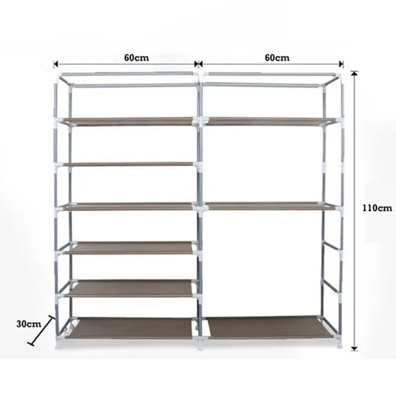 

Solid Color Double Rows High Quality Shoes Cabinet Shoes Rack Large Capacity Shoes Storage Organizer Shelves DIY Home Furniture