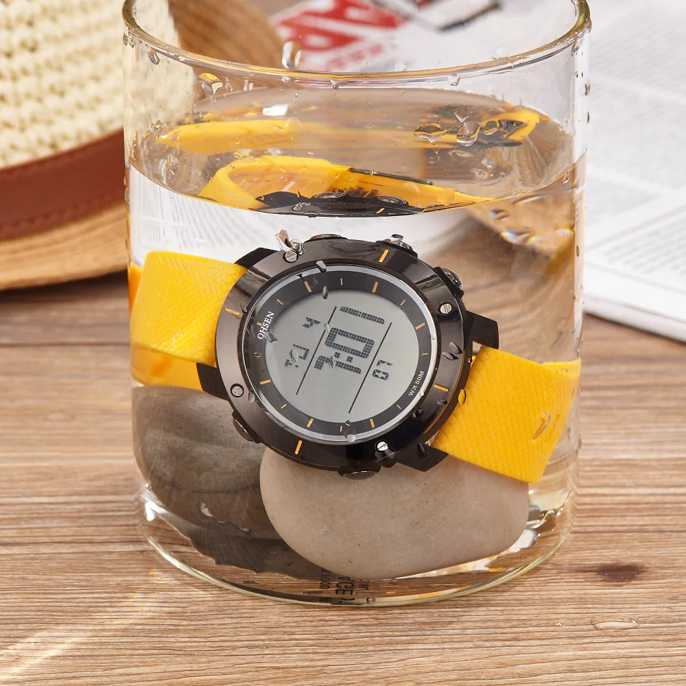 OHSEN цифровой бренд спортивные часы мужские наручные будильник дата секундомер