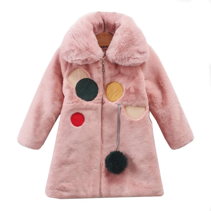 TcYct Новинка 2017 года FashionChildren девушки зима CoatsThick Искусственный Мех теплая куртка