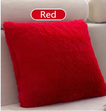 Red 40x40 см/15,75x15,75 дюйма, однотонный чехол для подушки, длинная плюшевая декоративная наволочка для подушки, наволочка для дивана, наволочка для подушки, домашний декор - Цвет: Red
