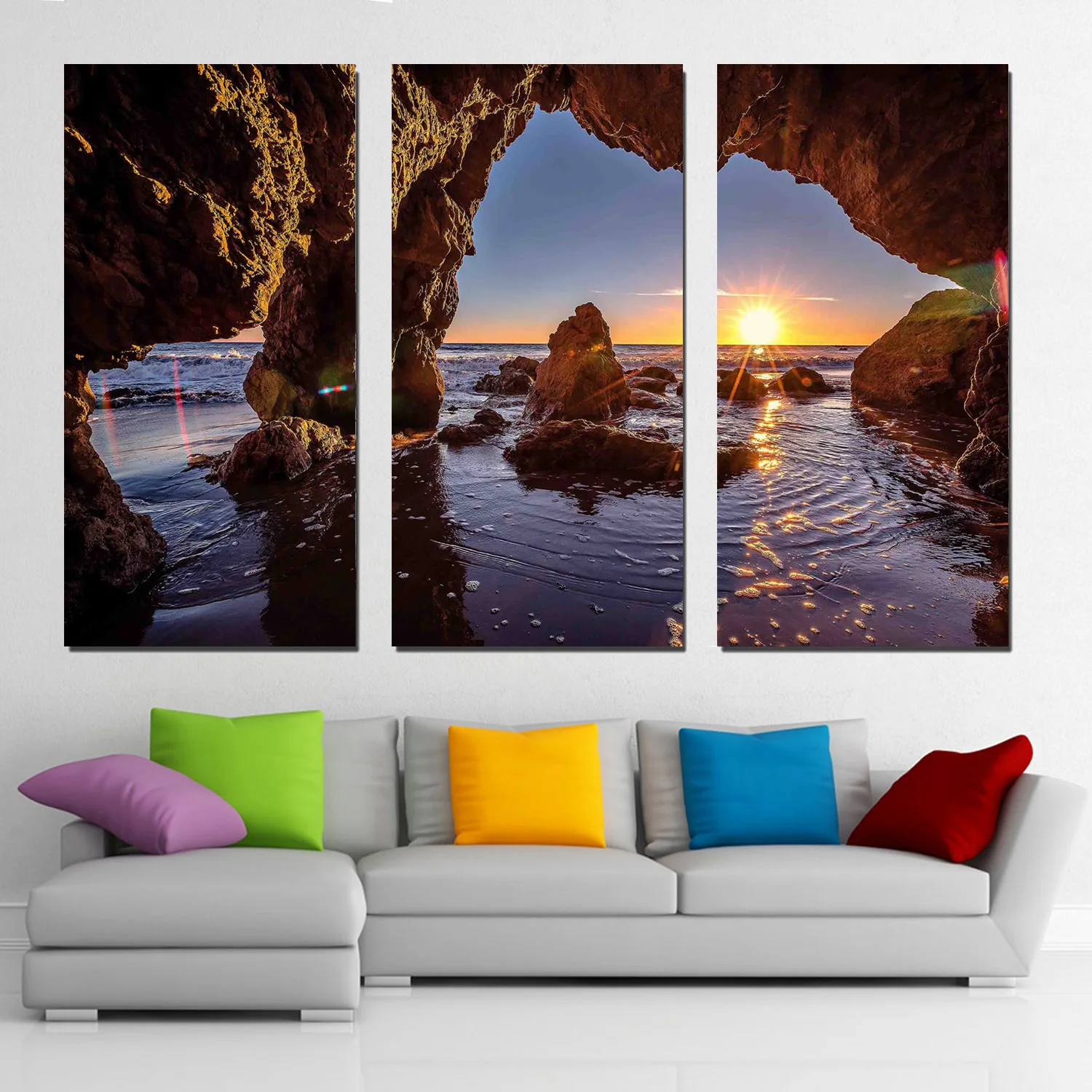 

Drop shipping 3 Panel printed painting Seascape painting Wall Art Picture Home Decoration Living Room Modern painting LS414
